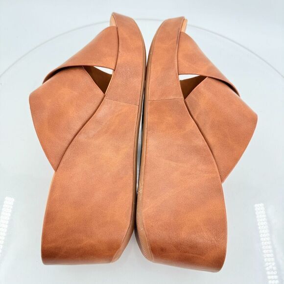 Korks Kork Ease Brown Vegan Madera Platform Chunky Slip On Wedge Slide 11M - Picture 11 of 13